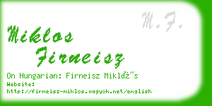 miklos firneisz business card